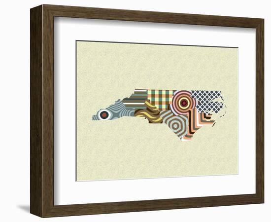 North Carolina State Map-Lanre Adefioye-Framed Giclee Print