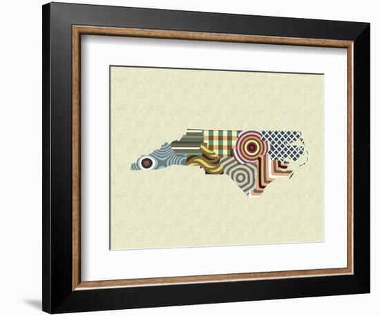 North Carolina State Map-Lanre Adefioye-Framed Giclee Print