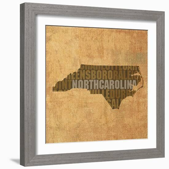 North Carolina State Words-David Bowman-Framed Giclee Print