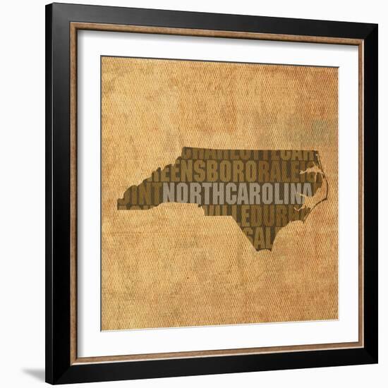 North Carolina State Words-David Bowman-Framed Giclee Print