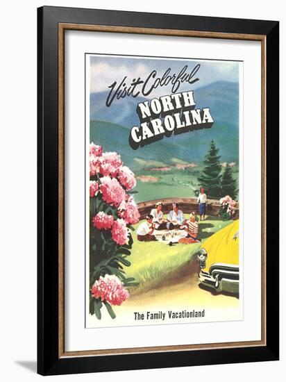 North Carolina Travel Poster-null-Framed Premium Giclee Print