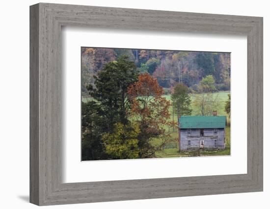 North Carolina, Valle Crucis, Old Farmhouse, Autumn-Walter Bibikow-Framed Photographic Print