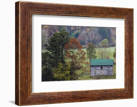 North Carolina, Valle Crucis, Old Farmhouse, Autumn-Walter Bibikow-Framed Photographic Print