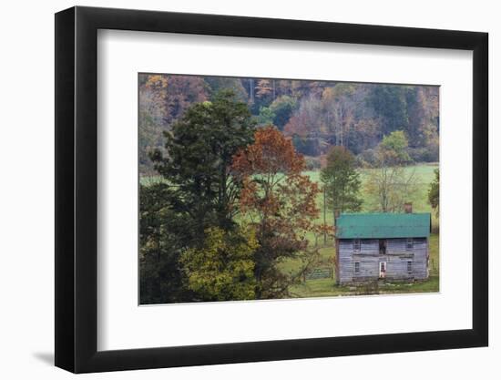 North Carolina, Valle Crucis, Old Farmhouse, Autumn-Walter Bibikow-Framed Photographic Print