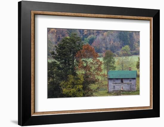 North Carolina, Valle Crucis, Old Farmhouse, Autumn-Walter Bibikow-Framed Photographic Print