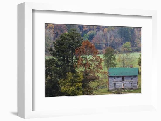 North Carolina, Valle Crucis, Old Farmhouse, Autumn-Walter Bibikow-Framed Photographic Print