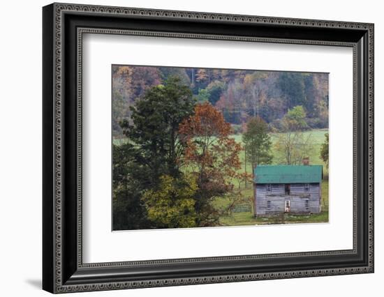 North Carolina, Valle Crucis, Old Farmhouse, Autumn-Walter Bibikow-Framed Photographic Print