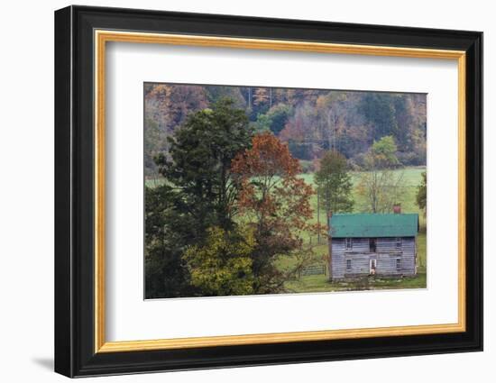 North Carolina, Valle Crucis, Old Farmhouse, Autumn-Walter Bibikow-Framed Photographic Print