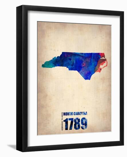 North Carolina Watercolor Map-NaxArt-Framed Art Print