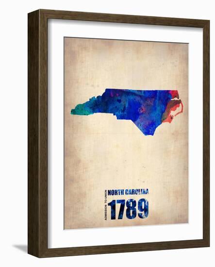 North Carolina Watercolor Map-NaxArt-Framed Art Print