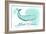 North Carolina - Whale - Teal - Coastal Icon-Lantern Press-Framed Art Print