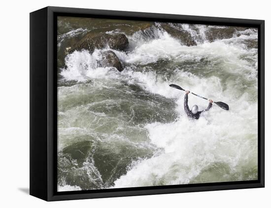 North Carolina. White-Water Kayaking, Nantahala River, North Carolina-Don Paulson-Framed Premier Image Canvas