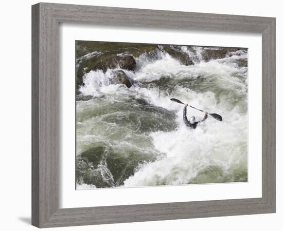 North Carolina. White-Water Kayaking, Nantahala River, North Carolina-Don Paulson-Framed Photographic Print