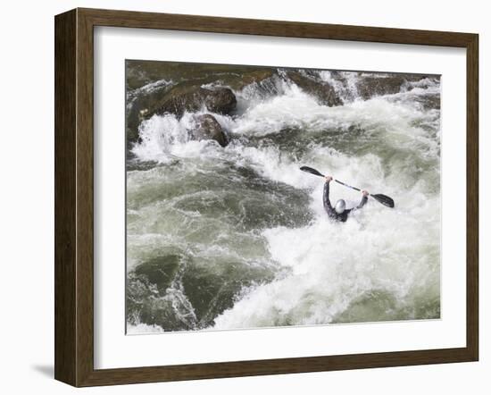 North Carolina. White-Water Kayaking, Nantahala River, North Carolina-Don Paulson-Framed Photographic Print