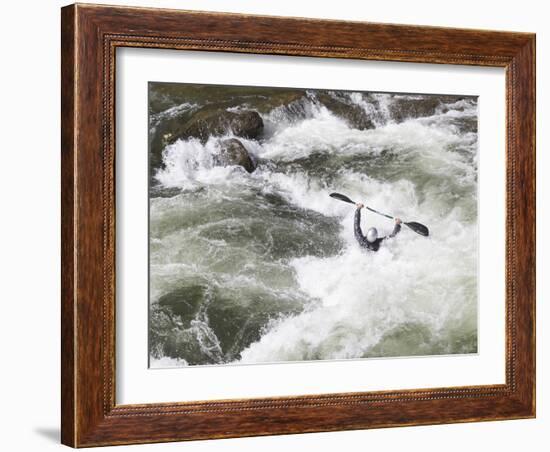 North Carolina. White-Water Kayaking, Nantahala River, North Carolina-Don Paulson-Framed Photographic Print