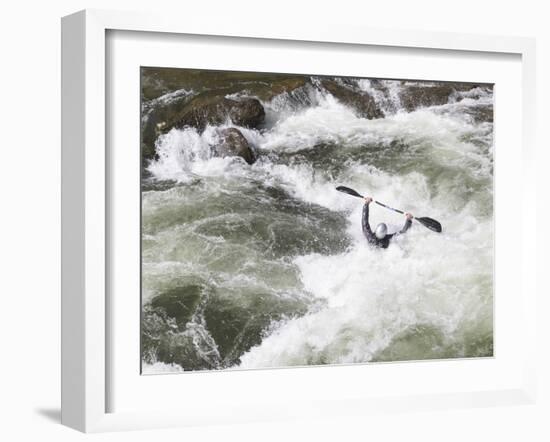 North Carolina. White-Water Kayaking, Nantahala River, North Carolina-Don Paulson-Framed Photographic Print