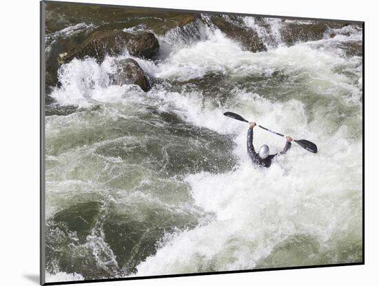 North Carolina. White-Water Kayaking, Nantahala River, North Carolina-Don Paulson-Mounted Photographic Print