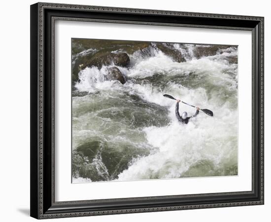 North Carolina. White-Water Kayaking, Nantahala River, North Carolina-Don Paulson-Framed Photographic Print