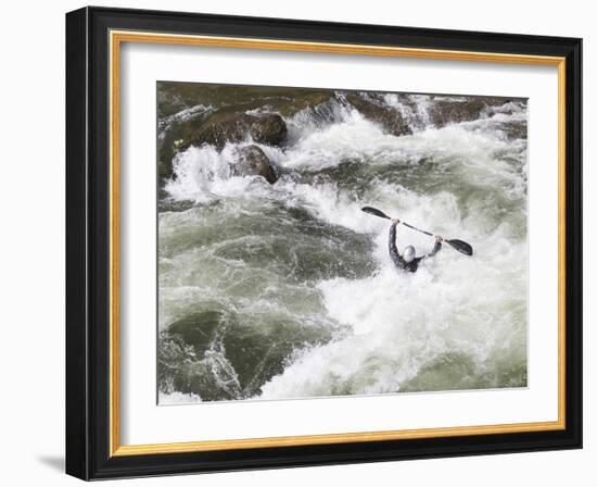 North Carolina. White-Water Kayaking, Nantahala River, North Carolina-Don Paulson-Framed Photographic Print