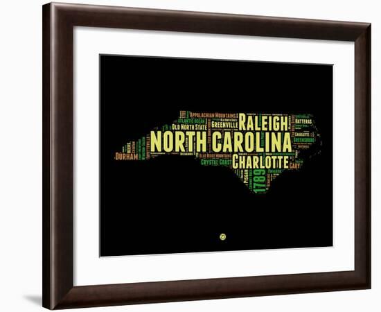 North Carolina Word Cloud 1-NaxArt-Framed Art Print