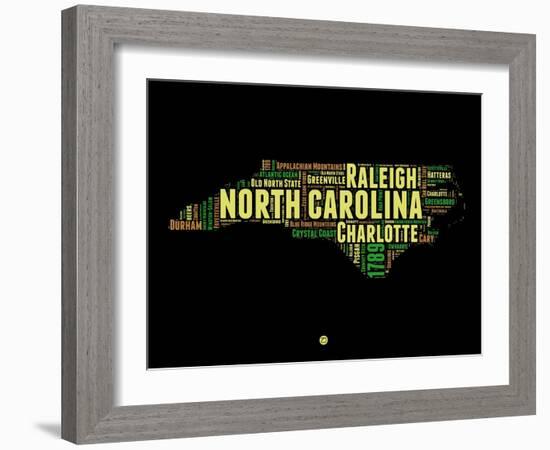 North Carolina Word Cloud 1-NaxArt-Framed Art Print