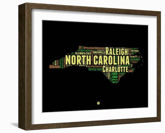 North Carolina Word Cloud 1-NaxArt-Framed Art Print