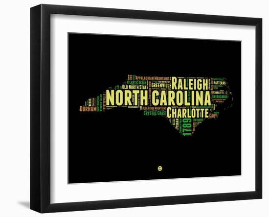 North Carolina Word Cloud 1-NaxArt-Framed Art Print