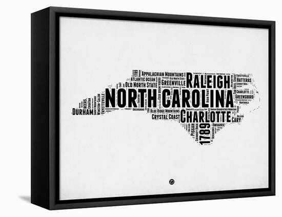 North Carolina Word Cloud 2-NaxArt-Framed Stretched Canvas