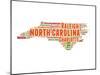 North Carolina Word Cloud Map-NaxArt-Mounted Art Print