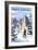 North Cascades, Washington - Cross Country Skiing-Lantern Press-Framed Art Print