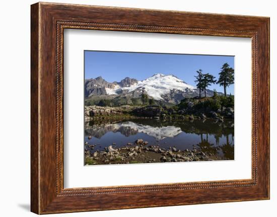 North Cascades, Washington. Mt. Baker and Reflection, on Park Butte-Matt Freedman-Framed Photographic Print