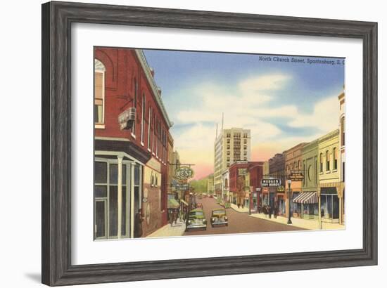 North Church Street, Spartanburg, South Carolina-null-Framed Art Print