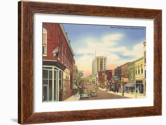 North Church Street, Spartanburg, South Carolina-null-Framed Art Print