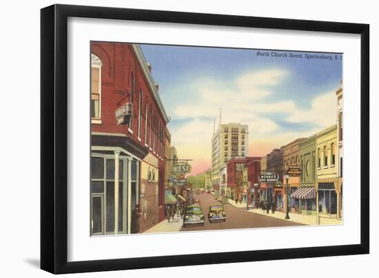 North Church Street, Spartanburg, South Carolina-null-Framed Art Print