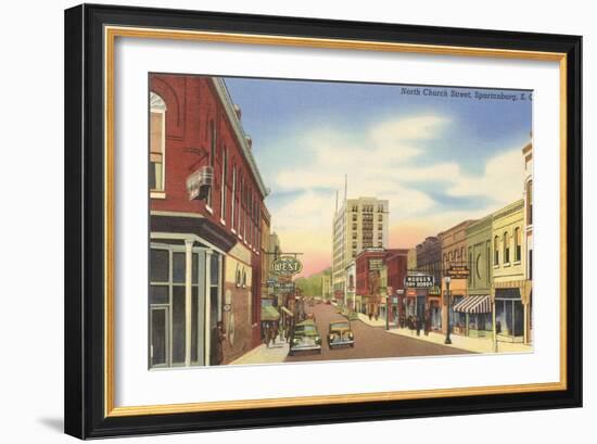 North Church Street, Spartanburg, South Carolina-null-Framed Art Print