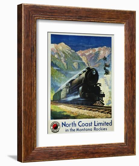 North Coast Limited in the Montana Rockies Poster-Gustav Krollmann-Framed Giclee Print