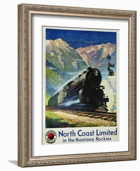 North Coast Limited in the Montana Rockies Poster-Gustav Krollmann-Framed Giclee Print