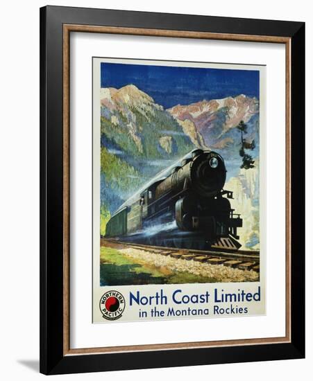 North Coast Limited in the Montana Rockies Poster-Gustav Krollmann-Framed Giclee Print