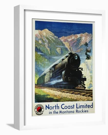 North Coast Limited in the Montana Rockies Poster-Gustav Krollmann-Framed Giclee Print