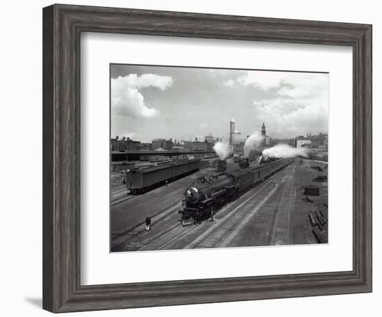 North Coast Limited Leaving Yard, Seattle, 1930-Asahel Curtis-Framed Giclee Print