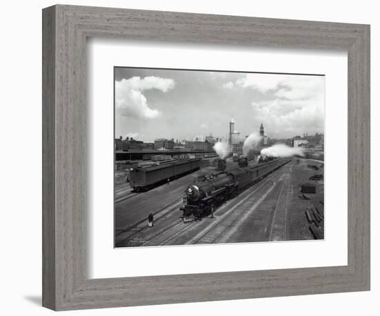 North Coast Limited Leaving Yard, Seattle, 1930-Asahel Curtis-Framed Giclee Print