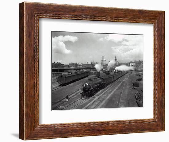 North Coast Limited Leaving Yard, Seattle, 1930-Asahel Curtis-Framed Giclee Print