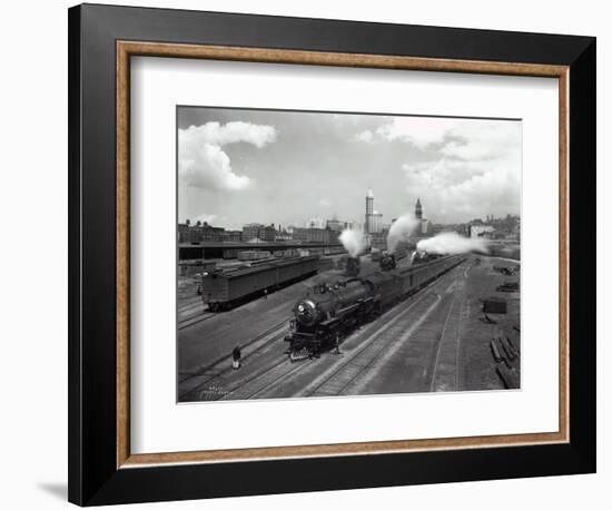 North Coast Limited Leaving Yard, Seattle, 1930-Asahel Curtis-Framed Giclee Print
