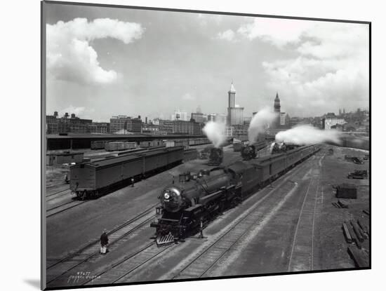 North Coast Limited Leaving Yard, Seattle, 1930-Asahel Curtis-Mounted Giclee Print