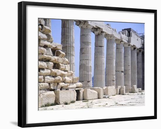 North Colonnade of Parthenon at Acropolis in Athens-null-Framed Giclee Print