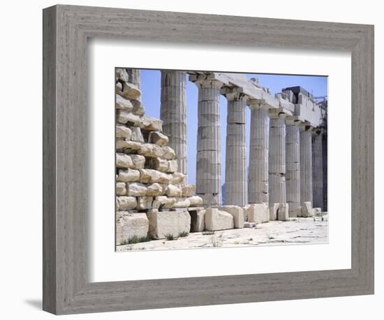 North Colonnade of Parthenon at Acropolis in Athens-null-Framed Giclee Print