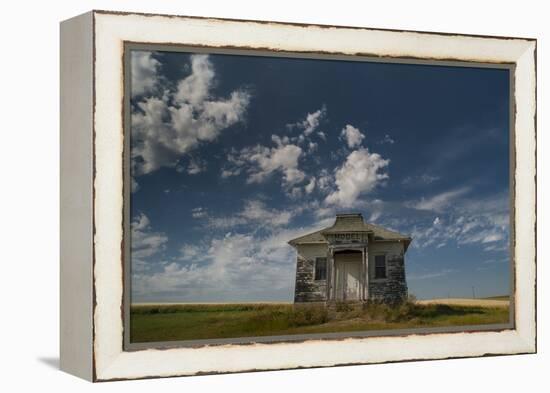 North Dakota, Abandoned Township Hall on the North Dakota Prairie-Judith Zimmerman-Framed Premier Image Canvas