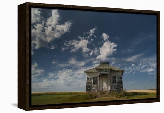 North Dakota, Abandoned Township Hall on the North Dakota Prairie-Judith Zimmerman-Framed Premier Image Canvas