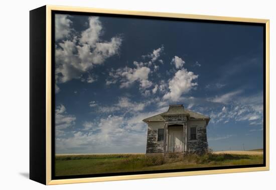 North Dakota, Abandoned Township Hall on the North Dakota Prairie-Judith Zimmerman-Framed Premier Image Canvas