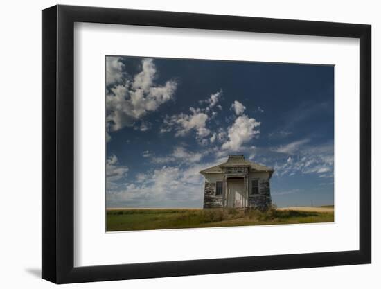 North Dakota, Abandoned Township Hall on the North Dakota Prairie-Judith Zimmerman-Framed Photographic Print